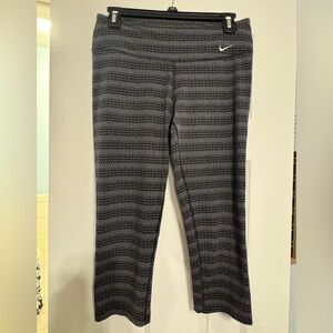 Nike Black and Gray Striped Leggings